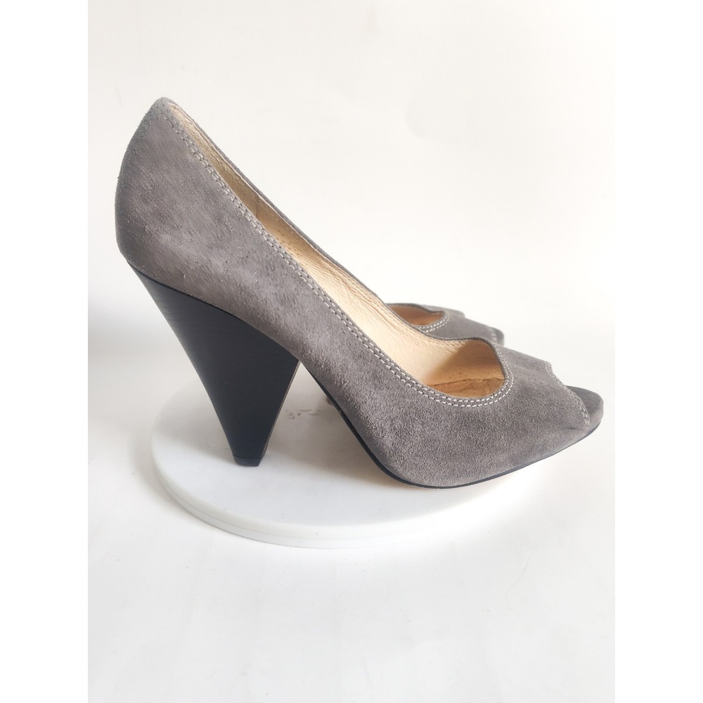 Michael Kors Gray Suede Peep-Toe Heels